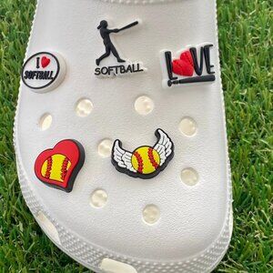 5 Softball Shoe Charms Bundle